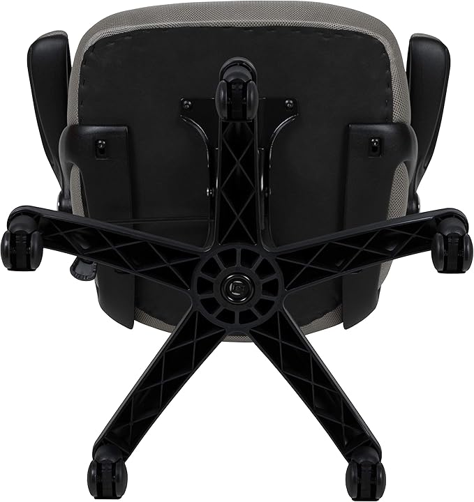 Flash Furniture Porter High-Back Swivel Office Chair with Adjustable Lumbar Support and Seat Height, Ergonomic Mesh Desk Chair with Flip-Up Armrests, Gray/Black - LeafyLoom