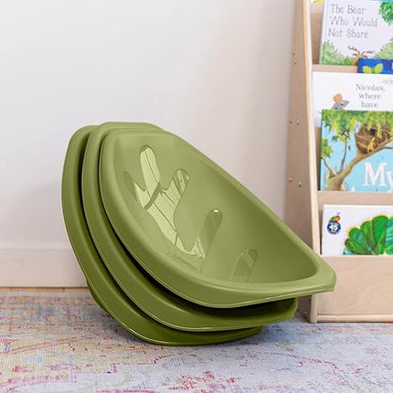 ECR4Kids Leaf Floor Seat, Rocker Chair, Fern Green, 6-Piece - LeafyLoom
