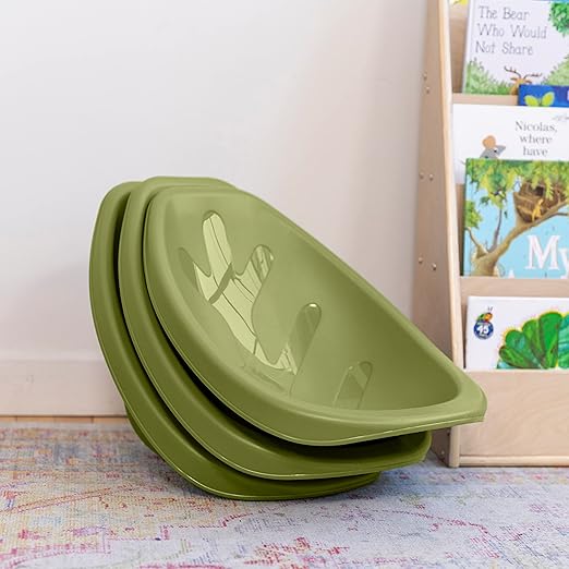ECR4Kids Leaf Floor Seat, Rocker Chair, Fern Green, 6-Piece - LeafyLoom