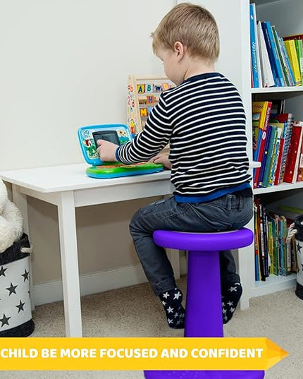 Studico ActiveChairs Kids Wobble Chair, Flexible Elementary Classroom Seating, Improves Focus, Posture and Helps ADHD/ADD, Sensory Desk Chairs, Pre-Teen 17.75" Active Fidget Chairs, Ages 7-12, Purple - LeafyLoom