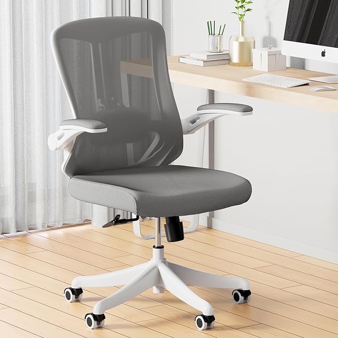 Ergonomic Office Chair - Comfy Desk Chairs with Wheels and Arms, 400LB Heavy Duty Mesh Computer Chairs with Comfortable Lumbar Back Support for Home Office, Bedroom, College Dorm and Study - LeafyLoom