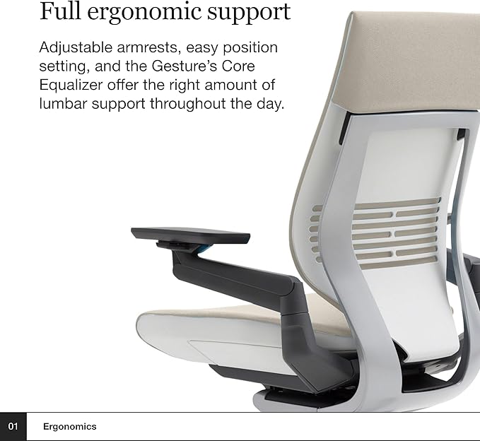 Steelcase Gesture Office Chair - Ergonomic Work Chair with Wheels for Carpet - Comfortable Office Chair - Intuitive-to-Adjust Chairs for Desk - 360-Degree Arms - Coconut Yellow Fabric - LeafyLoom