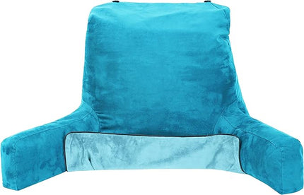 Husband Pillow XXL Cover Aspen Edition Rodeo Blue, Reversible Microfiber to Microsuede, Side & Back Pockets - Handle for Easy Transport - Super Cozy Bed Rest Pillow Cover with Arms - Easy Care - LeafyLoom