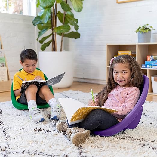 ECR4Kids Leaf Floor Seat, Rocker Chair, Primary, 6-Piece - LeafyLoom