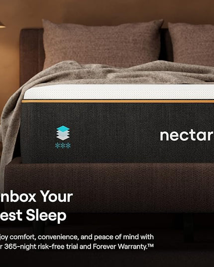 Nectar Premier Copper 14"" California King Mattress - Medium Firm Gel Memory Foam Mattress - 5 Layers of Comfort - Triple Action Cooling Tech - 365-Night Trial - Forever Warranty (White) - LeafyLoom
