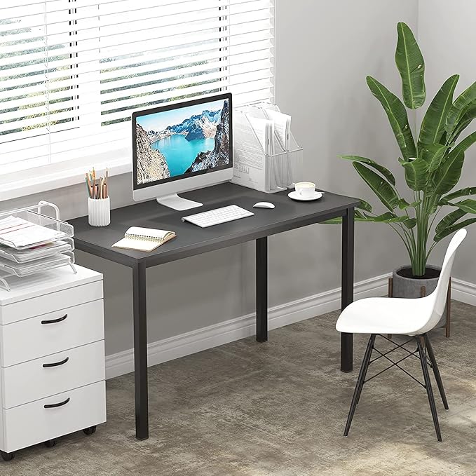 SogesGame Computer Desk,47.2 inches Desk& Workstations for Home Office, Writing Study Corner Desk,Modern Simple Style Laptop Table,Easy to Assemble, Black - LeafyLoom