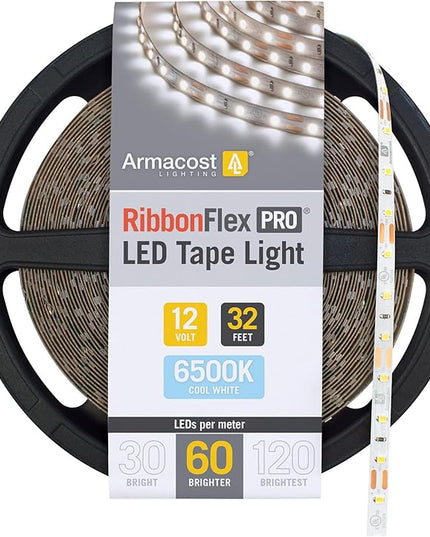 Armacost Lighting RibbonFlex Pro LED Tape Light, Daylight (6500K), 60LEDs/M, 32.8' (10M) 12V, 182251 ArmacostLighting