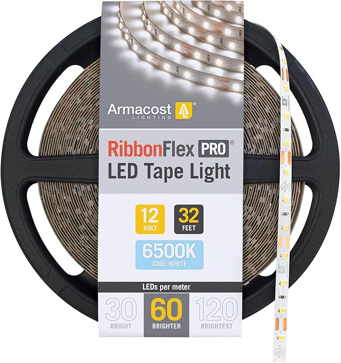 Armacost Lighting RibbonFlex Pro LED Tape Light, Daylight (6500K), 60LEDs/M, 32.8' (10M) 12V, 182251 ArmacostLighting