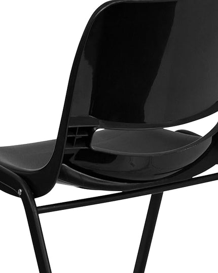 Flash Furniture HERCULES Series 440 lb. Capacity Kid's Black Ergonomic Shell Stack Chair with Black Frame and 12" Seat Height, Set of 1 - LeafyLoom