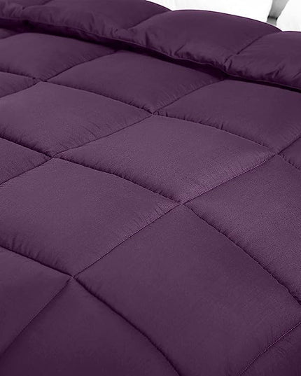 Utopia Bedding All Season 250 GSM Comforter - Plush Siliconized Fiberfill, King Size - Box Stitched (King/Cal King, Plum) - LeafyLoom