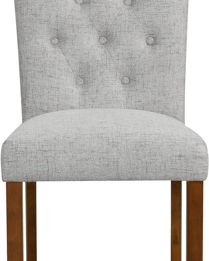 HomePop Classic Parsons Dining Chairs, Pack of 2, Pewte Gray Woven - LeafyLoom
