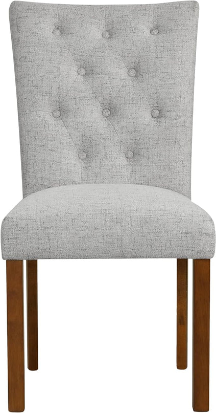 HomePop Classic Parsons Dining Chairs, Pack of 2, Pewte Gray Woven - LeafyLoom