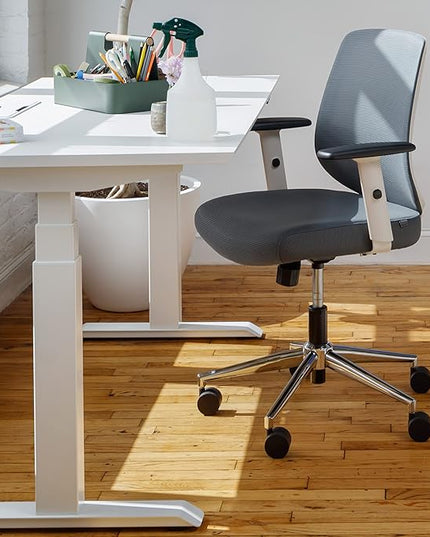 Branch Daily Chair - Computer Office Chair with Swivel, Lumbar Rest, and Adjustable Armrests - Sustainable, Stylish Mesh, & Adjustable Armrests - Comfortable Seating for Improved Posture - Black - LeafyLoom