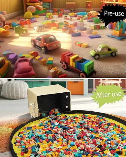 Toy Storage Box + Play Mat for Kids Toy Chest Organizer Toy Box for Toddlers Boys Girls Kids Toy Storage Organizer Storage Bins with Lids Large Toy Box Children's Rooms Nursery Playroom(ivory) - LeafyLoom