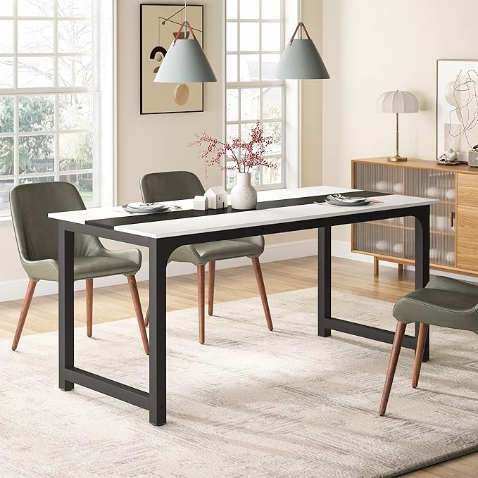 Tribesigns Modern Computer Desk, 70.8 x 31.5 inch Large Office Desk Computer Table Study Writing Desk Workstation for Home Office, Conference Room - LeafyLoom