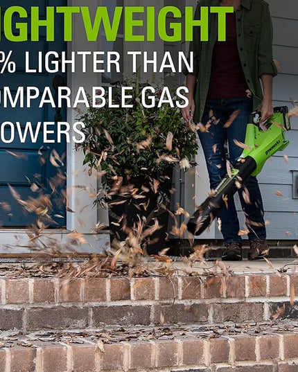 Greenworks 24V (110 MPH / 450 CFM / 125+ Compatible Tools) Cordless Brushless Axial Leaf Blower, Tool Only - LeafyLoom