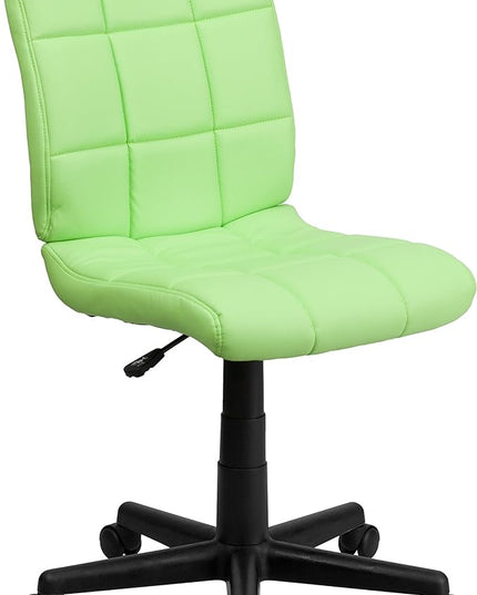 Flash Furniture Clayton Mid-Back Green Quilted Vinyl Swivel Task Office Chair - LeafyLoom