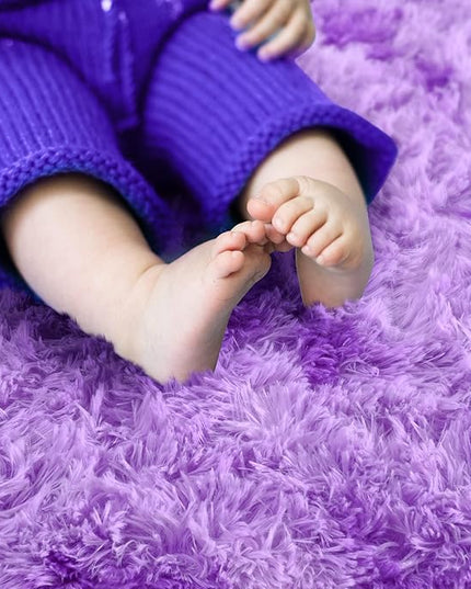 Noahas Oval Fluffy Purple Rug 2.6X5.3 Small Kids Rugs for Bedroom Girls And Boys Aesthetic,Bedside Bedroom Rug,Ultra Soft Runner Carpet Modern Shaggy Nursery Area Rugs Home Decor'' - LeafyLoom