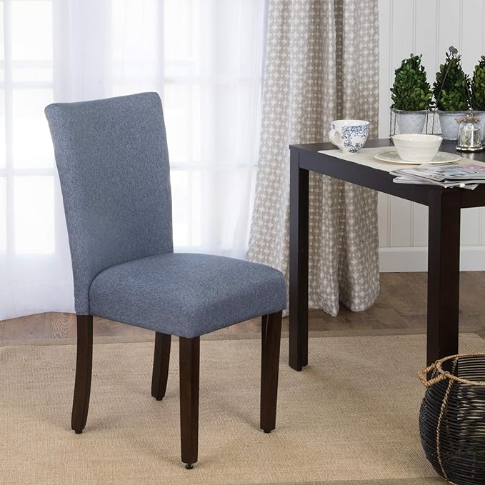 HomePop Parsons Classic Upholstered Accent Dining Chair, Single Pack, Blue - LeafyLoom