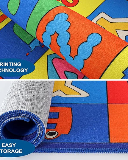 LIVEBOX ABC Rug Kids Rug for Classroom, Washable Classroom Carpet for School, Nursery, Colorful Children's Classroom Area Rugs Non-Slip Alphabet Mat for Home Learning,13'x7'5"(Seats-24) - LeafyLoom