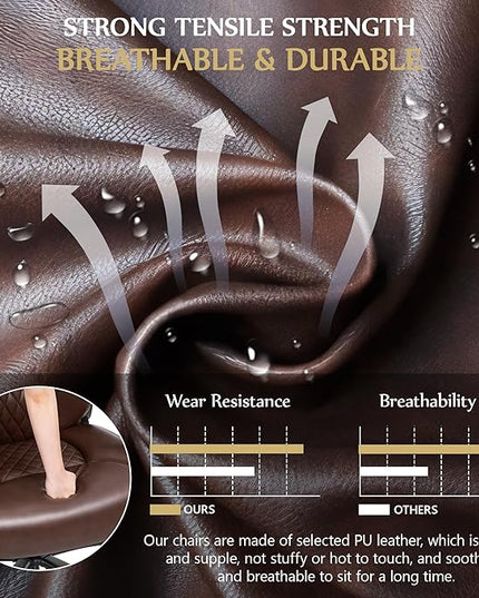Big and Tall Office Chair 500lbs, Heavy Duty Executive Desk Chair with Adjustable Lumbar Support, Comfy Padded Cushion, Ergonomic PU Leather Home Computer Chair with Extra Wide Seat, Brown - LeafyLoom