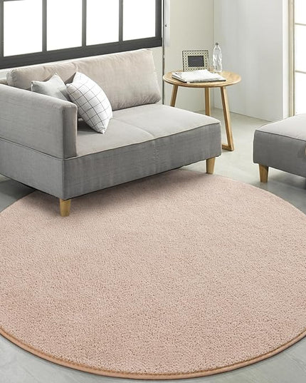 Round Area Rugs for Bedroom Living Room, 4x4 Ivory Super Soft Comfy Thickened Memory-Foam Indoor Circle Carpets, Modern Aesthetic Minimalist Carpet for Boys Girls Adults Nursery Home Décor - LeafyLoom
