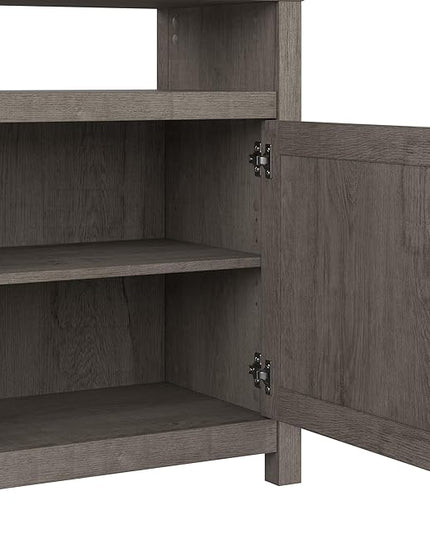 Bush Furniture Knoxville Farmhouse Stand for 75 Inch TV, Living Room Media Console with Storage, 65W, Restored Gray - LeafyLoom