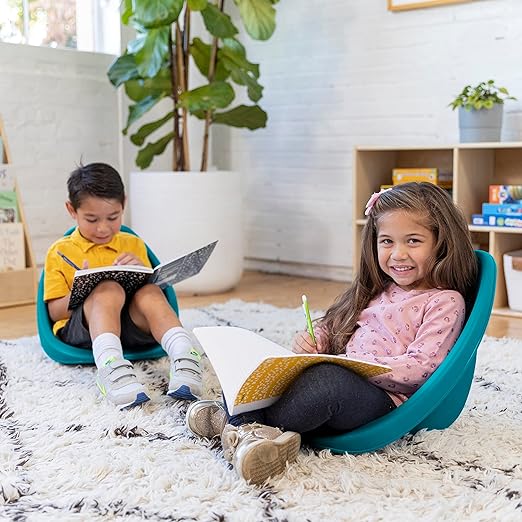 ECR4Kids Leaf Floor Seat, Rocker Chair, Turquoise, 6-Piece - LeafyLoom