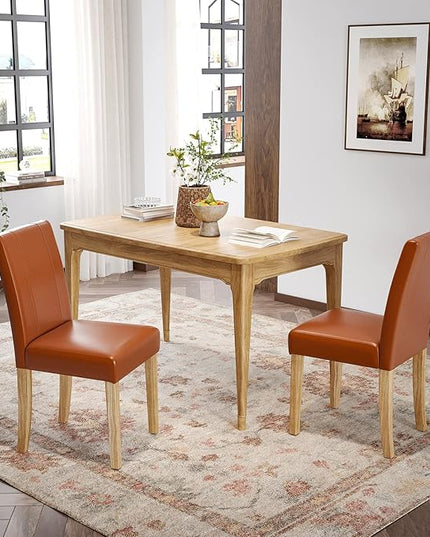 Dining Chairs, Kitchen Chairs Set of 2 with Solid Wood Legs, Armless Upholstered Indoor Kitchen Dining Room Chairs for Dining Room, Kitchen Chairs Parson Chairs - LeafyLoom