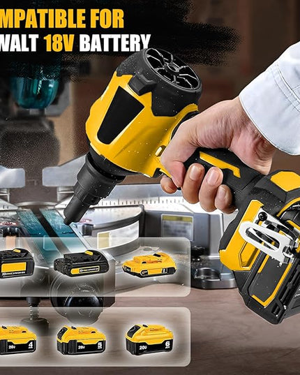 Cordless Dust Blower Compatible with Dewalt 20V Battery, Brushless Handheld Blower Cordless Sawdust Blower 447 MPH/39 CFM for Garages, Sawmill Room, Workshop Cleaning(Tool Only, No Battery) - LeafyLoom