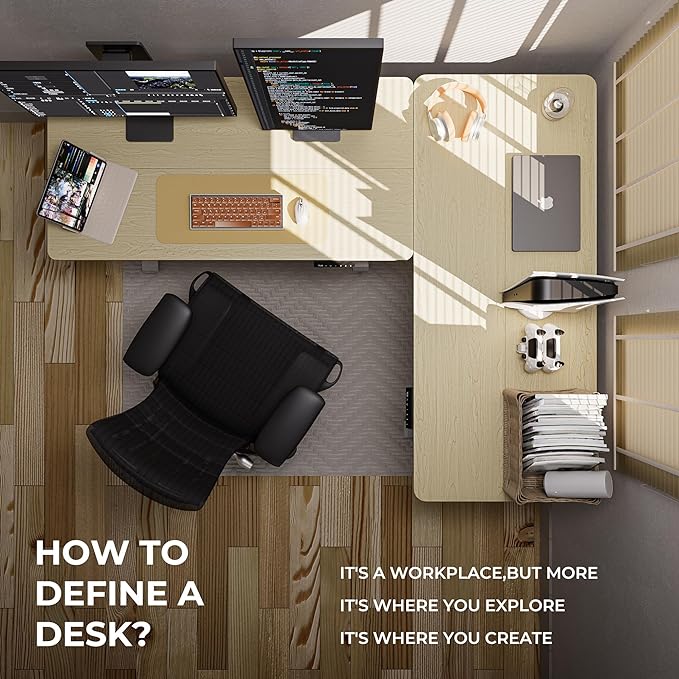 Electric Standing Desk - Adjustable Height with Memory Preset, 48 x 24 Inches Ergonomic Design Home Office Standing Desk - LeafyLoom