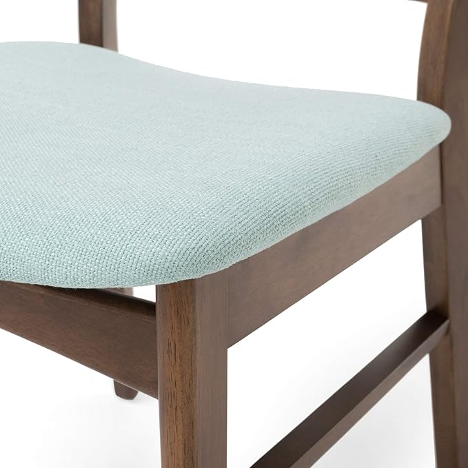 Christopher Knight Home Idalia Curved Leg Rectangular Dining Set, 5-Pcs Set, Natural Walnut / Mint - LeafyLoom