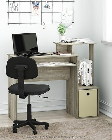 Furinno Econ Multipurpose Home Office Computer Writing Desk, Sonoma Oak/Ivory - LeafyLoom