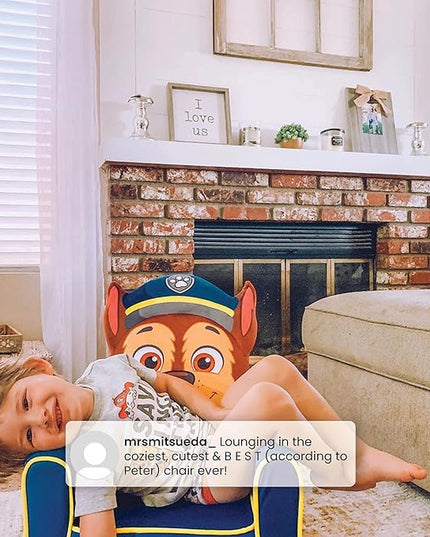 Delta Children Figural Upholstered Kids Chair, Nick Jr. PAW Patrol Chase,Wood, Blue - LeafyLoom