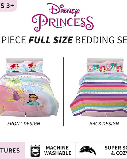 Disney Princess Ariel Kids Bedding Super Soft Comforter And Sheet Set, 5 Piece Full Size, "Official" Disney Product By Franco - LeafyLoom