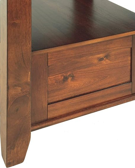 Signature Design by Ashley Ralene Traditional 36" Counter Height Dining Room Extension Table, Medium Brown - LeafyLoom