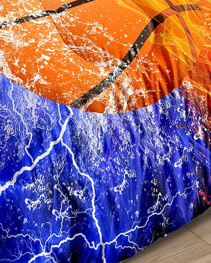 Basketball Full Size Comforter Sets for Boys Basketball Bedding Full Size Sports Microfiber Comforter Set Bedding Set for Boys Teens, 1 Comforter+2 Pillowcases - LeafyLoom