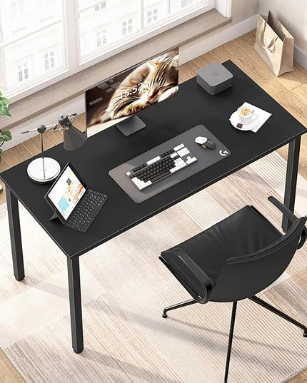 Computer Desk,55.1 inches Office Desk & Workstations for Home Office, Gaming Desk Computer Table,Modern Simple Style Laptop Table, Black - LeafyLoom