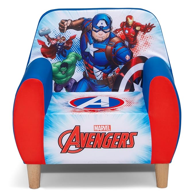 Delta Children Marvel Avengers Foam Chair for Kids, Blue - LeafyLoom
