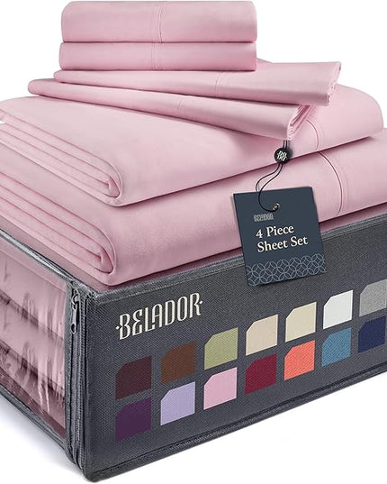 BELADOR Silky Soft Twin XL Sheet Set - Luxury Bed Sheets for Twin XL Size Bed, Secure-Fit Deep Pocket Sheets with Elastic, Breathable Hotel Sheets and Pillowcase Set, Wrinkle Free Oeko-Tex Sheets - LeafyLoom