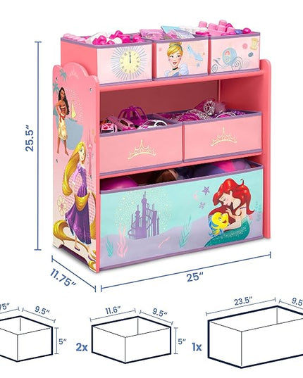 Delta Children Design & Store 6 Bin Toy Storage Organizer, Disney Princess - LeafyLoom