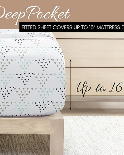 Linen Market 3 Piece Twin Bedding Sheet Set (Light Gray Dots) - Sleep Better Than Ever with These Ultra-Soft & Cooling Bed Sheets for Your Twin Size Bed - Deep Pocket Fits 16" Mattress - LeafyLoom