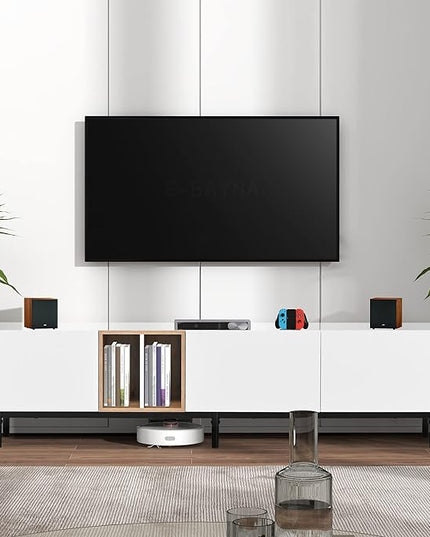 NicBex TV Stand for 80 Inch TV Modern TV Media Console Table with Large Storage Cabinet,Entertainment Center with Storage for Living Room,Bedroom,76.8 Inch,White - LeafyLoom