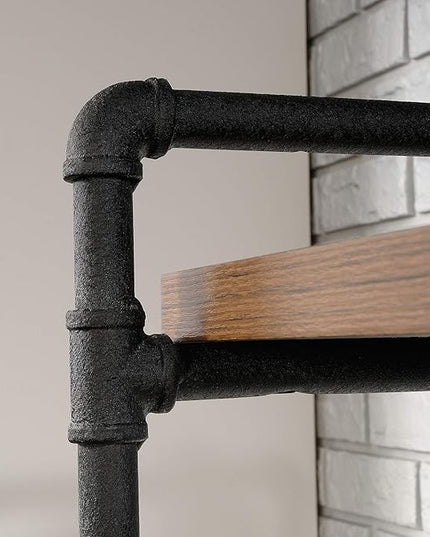 Sauder Iron City Tall Bookcase/book shelf, Checked Oak finish - LeafyLoom