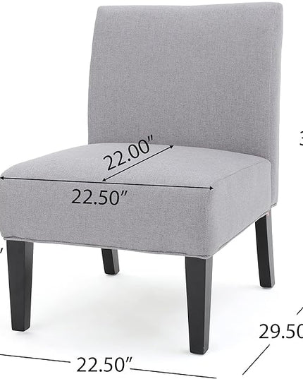 Christopher Knight Home Kassi Fabric Accent Chairs, 2-Pcs Set, Rubber, Light Grey - LeafyLoom