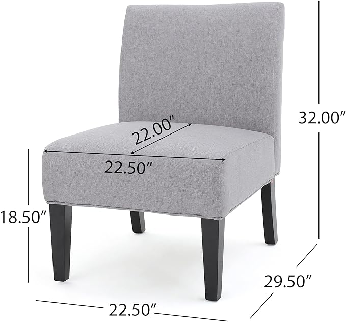 Christopher Knight Home Kassi Fabric Accent Chairs, 2-Pcs Set, Rubber, Light Grey - LeafyLoom