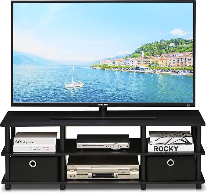 FURINNO Econ TV Entertainment Center, Espresso - LeafyLoom