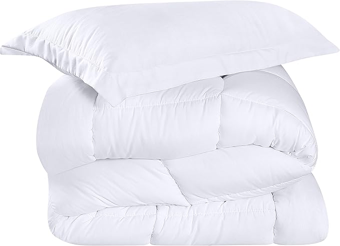 Utopia Bedding Twin Comforter Set Kids with 1 Pillow Sham, Bedding Comforter Sets, Down Alternative White Comforter, Soft and Comfortable, Machine Washable (Pack of 6) - LeafyLoom