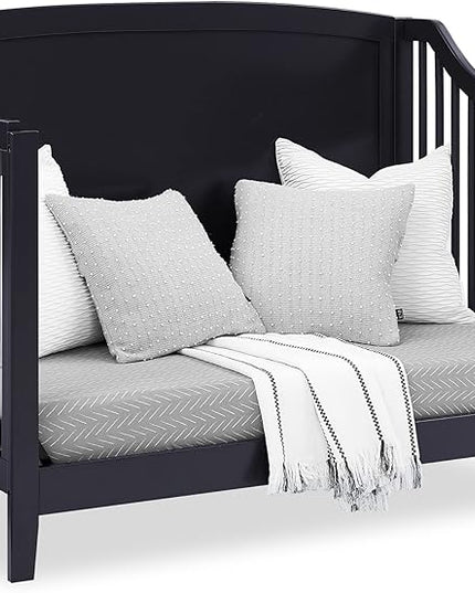 Delta Children Campbell 6-in-1 Convertible Crib - Greenguard Gold Certified, Midnight Grey - LeafyLoom