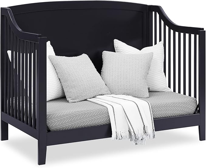 Delta Children Campbell 6-in-1 Convertible Crib - Greenguard Gold Certified, Midnight Grey - LeafyLoom